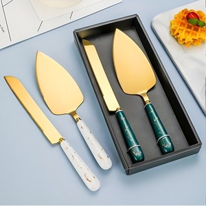 Resin Handle Gold Stainless Steel <b>Cake</b> Serving Knife and <b>Cake</b> <b>Server</b> Set Wedding Party Party Favors Other Household Sundries - Product Image 3