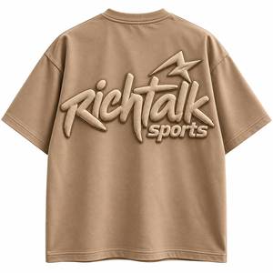 เสื้อยืดแขนสั้นผู้ชายสไตล์สปอร์ต สีดำ/แดงเลือดหมู/ทอง  โลโก้ด้านหน้า ระบายอากาศได้ดี แห้งเร็ว ทรงปกติ คอกลม ผ้าถัก - Product Image 2