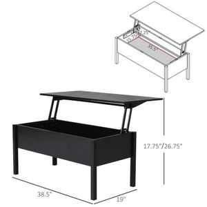 Tavolino da Caffè Moderno Nero Pieghevole con Funzione di Archiviazione per Soggiorno, Camera da Letto, Ufficio e Decorazione Domestica - Product Image 3
