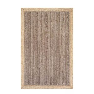 Tapis de sol rectangulaire gris en jute à tissage plat fin, style transitionnel, pour couloir, du fabricant indien, en vogue - Product Image 5