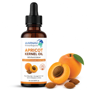 Aceite de Semilla de Albaricoque AARNAV 30ml, Prensado en Frío, Aceite Portador Natural para el Cuidado de la Piel, Certificado Halal, India AGE-CO-624 - Product Image 1