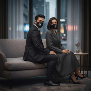 ชุดสูทลำลองผู้หญิงทรงสลิม ดีไซน์ล่าสุด กระดุมสองแถว ผ้าทอผสมคอตตอนและโพลีเอสเตอร์ สำหรับงานทางการและธุรกิจ - Product Image 4