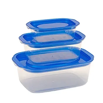 2023 Nova boa qualidade Food Grade Microondas seguro plástico retangular Container - 3 Pcs Set