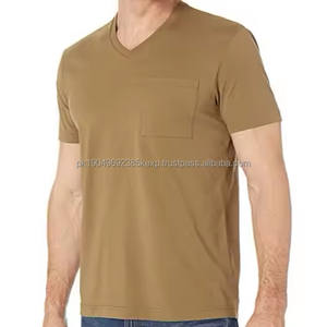 T-shirt 100% polyester, sur mesure, en gros, taille personnalisée, tissu tricoté uni, col en V surdimensionné, respirant, séchage rapide, 260g - Product Image 2