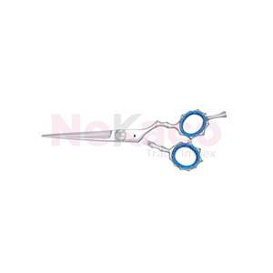 Tijeras Profesionales de Peluquería con Acabado Plateado Pulido, Acero Inoxidable, Línea Pro, Tijeras de Barbería y Salón, Diseño Ergonómico para los Dedos - Product Image 1