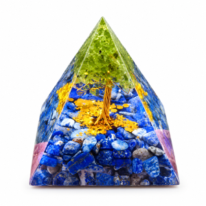 Pyramide d'Orgonite Arbre de Vie en Cristal d'Olive avec Gravier d'Agate en Résine pour Décoration d'Intérieur - Fournisseur en Gros - Product Image 1
