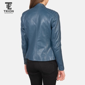 Chaqueta de Cuero para Mujer, Colores Personalizados, Estilo Moto, Moderna, Transpirable, Resistente al Viento, Impermeable, Ecológica, Tejida - Product Image 3