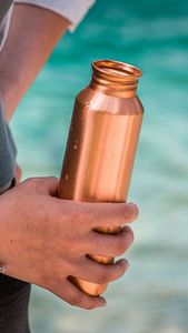 <b>Copper</b> <b>Drinking</b> <b>Bottle</b> Kitchen Table Drinkware for Home Dining Healthy Hydration and Everyday Water Use - Product Image 3