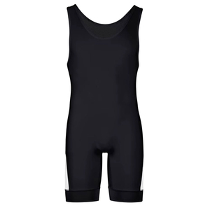 Combinaison de lutte noire pour homme, ajustée, en nylon extensible, anti-transpiration, imprimé drapeau américain, vêtements de sport de combat - Product Image 2