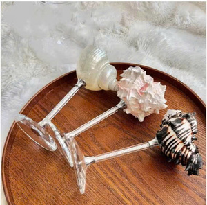 แก้วไวน์เปลือกหอยสไตล์ชายทะเล แก้วตกแต่งทำมือสำหรับบ้านและของขวัญ - Product Image 6