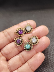 Conectores de Latón con Piedras Preciosas para la Fabricación de Joyería |   Eslabones de Latón Hechos a Mano con Piedras Preciosas Naturales |   Fornituras de Joyería al por Mayor - Product Image 4