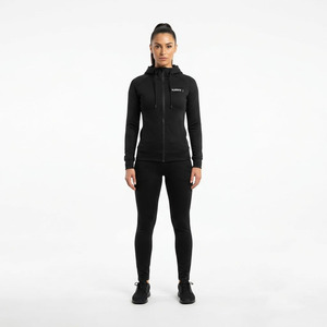 Ensemble de survêtement élégant et polyvalent pour femme, en polaire unie, 2 pièces, à manches courtes, avec capuche, longueur genou, 100 % coton, idéal pour l'hiver - Product Image 4