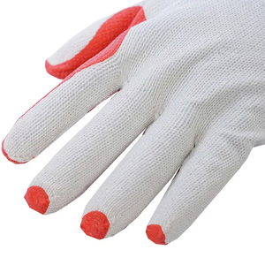 Gants de travail en latex rouge pas chers, revêtement en latex sur la paume, gants de sécurité en coton tricoté pour la construction - Product Image 1