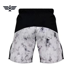 Pantalones de Grappling BJJ No-Gi Personalizados en Morado y Negro con Patrón de Letras, Cintura Elástica Media, Transpirables, Unisex, Premium, 100% Poliéster, para MMA - Product Image 2