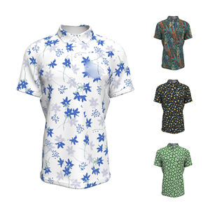 Polo de manga corta con estampado floral para hombre – Moda casual de verano - Product Image 1