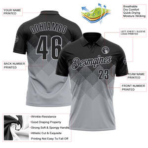 Prix d'usine, polo en polyester personnalisé, uniforme d'équipe personnalisé, logo sur le devant, numéro sur le dos, vêtements de sport, vente en gros, exportation - Product Image 3