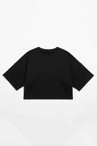 Camisetas Cortas Negras de Alta Calidad para Mujer, Estilo Holgado, Tejido Transpirable, Atuendo Urbano Moderno - Product Image 3