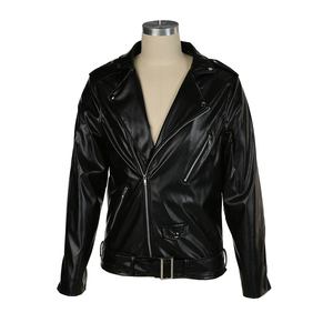 Chaqueta de Cuero Negra para Hombre, Manga Larga, Estilo Clásico, para Todas las Estaciones, Resistente al Viento, Impermeable, Ignífuga - Product Image 6