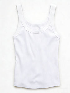 Camisetas de punto para mujer, con logo personalizado, de algodón y spandex, elásticas, ajustadas, sexys, para club, gimnasio, atléticas, cortas, acanaladas. - Product Image 4