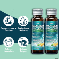 Líquido Oral de Magnesio + Electrolitos, Apoyo Muscular y Nervioso, Energía, Hidratación, Alivio del Estrés, Recuperación, Botellas de 50 ml, Suplemento Dietético