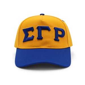 Casquette de baseball brodée or et bleu roi, motif lettres grecques, visière incurvée, ajustable, bicolore, style décontracté, pour femme - Product Image 2