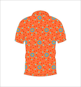 Mens Orange Multicolor Micro Dot Polo Shirt Custom Sublimation Short Sleeve Summer Casual Breathable Lightweight Golf Shirt - Product Image 2