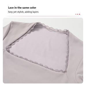 เสื้อกล้ามรัดรูปแขนสั้นคอวี ผ้าไลคร่า ยืดหยุ่น กระชับรูปร่าง สไตล์ลำลอง ไร้ตะเข็บ เหมาะสำหรับออกกำลังกาย - Product Image 4