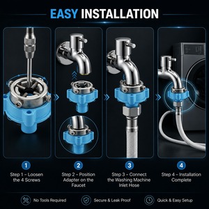 Conector de Grifo para Lavadora Automática de Alta Calidad, Fácil de Instalar, a Prueba de Fugas, Adaptador de Conexión de Manguera de Entrada de Agua, Disponible para la Venta - Product Image 4