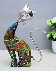 Metal Cat Sculpture <b>Table</b> Decore With Antique Silver Finishing Unique Home <b>Decoration</b> For <b>Table</b> Decore - Product Image 4