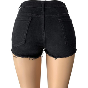 Ripped Mom Shorts Women High <b>Waist</b> Distressed Denim Raw Hem Summer Vintage <b>Jean</b> Bottoms Relaxed Cutoff - Product Image 3