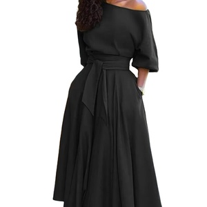 เดรสยาวทรงสลิมสไตล์เรโทรไซส์ใหญ่ - Product Image 5