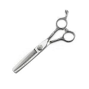 Ciseaux de barbier professionnels en acier inoxydable, lames courbes et droites avec pointes affûtées pour la coupe et l'éclaircissement des cheveux - Product Image 1