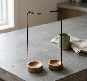 Support à encens artisanal en bois de manguier, modèle 107, à une main, pour aromathérapie religieuse, méditation, relaxation, biologique - Product Image 1