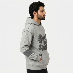 Sweat à capuche pour homme avec impression en relief, graphismes texturés, tissu polaire doux, design streetwear personnalisé, coupe confortable pour le quotidien - Product Image 3