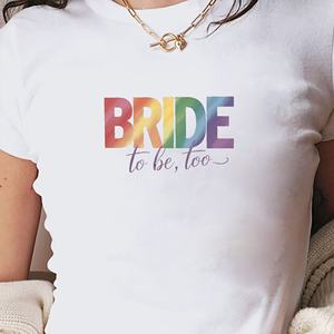 <b>BRIDE</b> with rainbow gradient women's fashion short <b>t</b>-<b>shirt</b> - Product Image 1