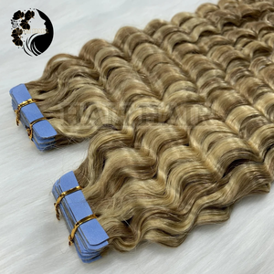 Vietnamese 100% <b>Remy</b> <b>Human</b> <b>Hair</b> <b>Extensions</b> 100g Ready to Ship Deep Curly Tape Single Weft Dyed Permed <b>Hair</b> All Colors Available - Product Image 1