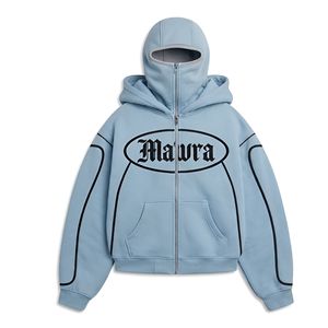 Sweat à capuche Ninja personnalisé unisexe 100% coton doublé Sherpa chaud d'hiver zippé brodé écologique style streetwear doux - Product Image 1