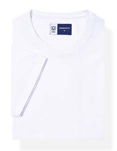 T-shirt blanc en coton pour homme, col rond, coupe classique, décontracté, respirant, tricoté, manches courtes, couleur unie - Product Image 4