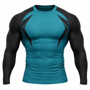 Rashguard MMA imprimé à manches longues, fournisseur direct d'usine, rashguard MMA pour hommes, prix de gros OEM - Product Image 2