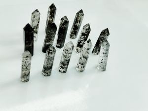 Pierre précieuse en quartz rutile noir, taille crayon, facettée, 25*6 mm, 100% naturelle, pour la création de bijoux, prix de gros. - Product Image 3