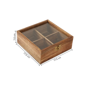 Boîte à fruits secs en bois design avec compartiments uniques, idéale pour la distribution de cadeaux d'entreprise et les célébrations de fin d'année - Product Image 1