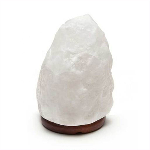 Éclairage décoratif pour la maison avec design en cristal naturel, lampe en sel blanc de l'Himalaya pour chambre à coucher, salon, bureau, méditation - Product Image 2