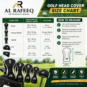 Housse de protection pour tête de club de golf en cuir PU vert rayé avec fermeture auto-agrippante - Product Image 6
