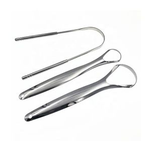 Raspador de lengua con forma de V, pulido a espejo, juego de 2 piezas, acero inoxidable, grado profesional, eliminador de bacterias bucales y mal aliento, herramienta para adultos - Product Image 2