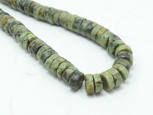 ลูกปัดเทอร์ควอยซ์แอฟริกัน-ผิวเรียบด้านขัดเงา-รูปทรงล้อ-ขนาด 16 นิ้ว-เส้นยาวประมาณ 8-9 มม.-หินธรรมชาติ - Product Image 3