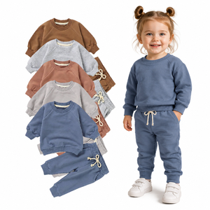 Conjunto de Sudadera Personalizada para Bebés Niños y Niñas, Chándal de Algodón para Niños, Ropa Suave para Niños Pequeños, Conjunto de 2 Piezas, Fabricante Mayorista - Product Image 1