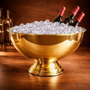 Cubo de Hielo de Acero Inoxidable con Acabado Dorado de Lujo, Capacidad de 10L, para Enfriar Vino, Uso en Catering y Bares - Product Image 2