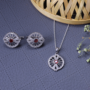 Juego de Gemelos y Colgante de Plata 925 con Circonita Cúbica, Pendientes Modernos para Mujer y Niña, Regalo al por Mayor para Él, Ideal para Aniversario de Bodas - Product Image 5