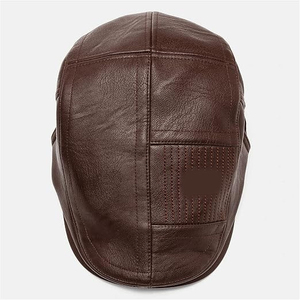 Mens Ivy Cap PU Leather Newsboy <b>Hat</b> Adjustable <b>Beret</b> Caps Classic Golf Flat Cap Gatsby Driving Fishing <b>Hat</b> - Product Image 3