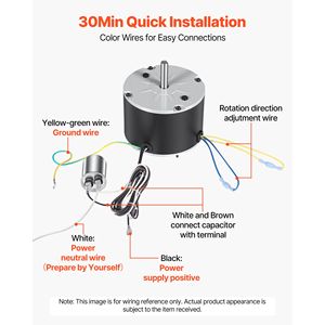 Motore Ventilatore Condensatore 1/8HP 825RPM con Condensatore 208-230V, Ricambio per Sistemi HVAC GE Genteq Carrier Bryant Payne - Product Image 5